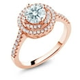 thumbnail image 1 of Gem Stone King 1.11 Ct White 18K Rose Gold Plated Silver Ring Set with Zirconia (Size 8), 1 of 2