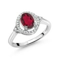thumbnail image 1 of Gem Stone King 1.14 Ct Oval Red Mystic Topaz 925 Sterling Silver Ring (Size 5), 1 of 4