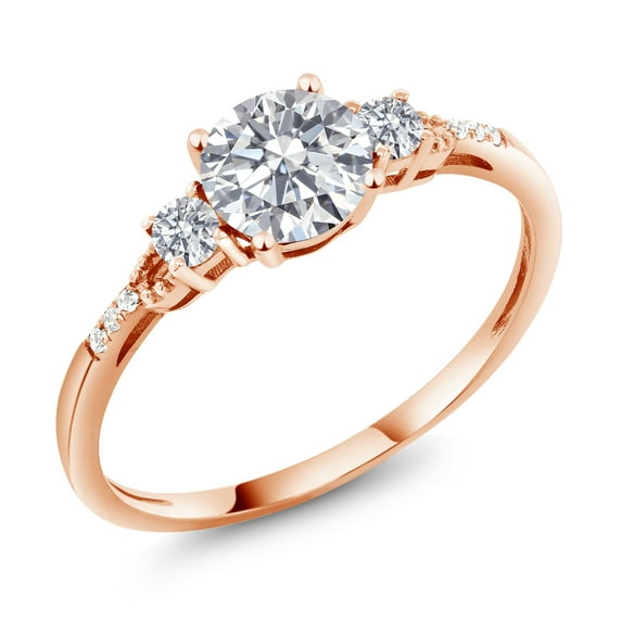 Gem Stone King 1.16 Cttw 10K Rose Gold IGI Certified Lab Grown Diamond Engagement Ring for Women | Center Diamond 1 Ct | E-F Color | VS1-VS2 Clarity | Size 8.5