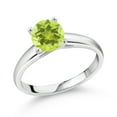 thumbnail image 1 of Gem Stone King 1.20 Ct 7mm Round Yellow Lemon Quartz 10K White Gold Ring (Size 6), 1 of 4