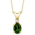 thumbnail image 1 of Gem Stone King 1.25 Ct Green Chrome Diopside 18K Yellow Gold Plated Silver Pendant with Chain, 1 of 4