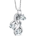 thumbnail image 1 of Gem Stone King 1.25 Ct Heart Shape Sky Blue Aquamarine 925 Sterling Silver Pendant With Chain, 1 of 6