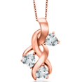 thumbnail image 1 of Gem Stone King 1.25 Ct Sky Blue Aquamarine 18K Rose Gold Plated Silver Pendant With Chain, 1 of 6