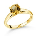thumbnail image 1 of Gem Stone King 1.30 Ct 7mm Round Yellow Citrine 10K Yellow Gold Ring (Size 7), 1 of 4