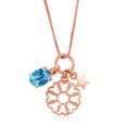 thumbnail image 1 of Gem Stone King 1.30Ct Checkerboard Swiss Topaz 18K Rose Gold Plated Silver Charm Pendant withChain, 1 of 4