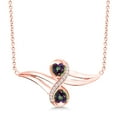 thumbnail image 1 of Gem Stone King 1.33 Ct Green Mystic Topaz White Created Sapphire 18K Rose Gold Plated Silver Necklace, 1 of 4