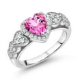 thumbnail image 1 of Gem Stone King 1.38 Ct Heart Shape Pink Mystic Topaz 925 Sterling Silver Ring, 1 of 6