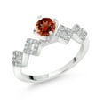 thumbnail image 1 of Gem Stone King 1.38 Ct Round Red Garnet 925 Sterling Silver Ring (Size 5), 1 of 3