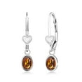 thumbnail image 1 of Gem Stone King 1.40 Ct Oval Orange Red Madeira Citrine 925 Sterling Silver Earrings, 1 of 4