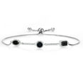 thumbnail image 1 of Gem Stone King 1.44 Ct Oval Black Onyx 925 Sterling Silver Bracelet for Women, 1 of 3