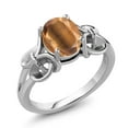 thumbnail image 1 of Gem Stone King 1.50 Ct Oval Brown Tiger Eye 925 Sterling Silver Ring, 1 of 5