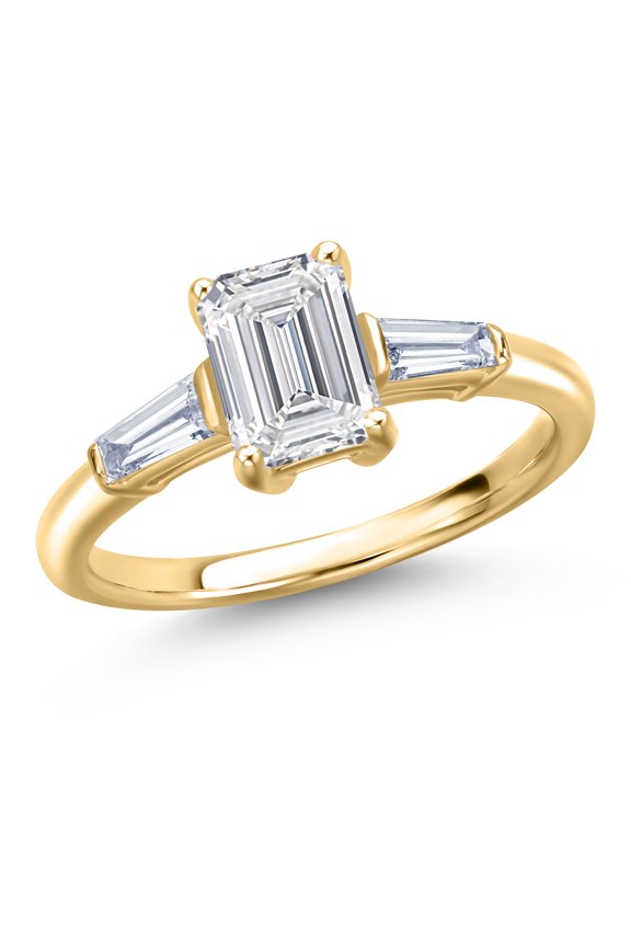 1.70 Cttw IGI Certified Lab Grown Diamond in 10K Yellow Gold Engagement Ring for Women | Center Diamond 1.5 Ct | E-F Color | VS1 Clarity | Size 6