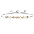 thumbnail image 1 of Gem Stone King 1.53 Ct Oval Peach Morganite 925 Silver and 10K Yellow Gold Lab Grown Diamond Adjustable Infinity Bracelet for Women Mother's Mom Wife Her, 1 of 3