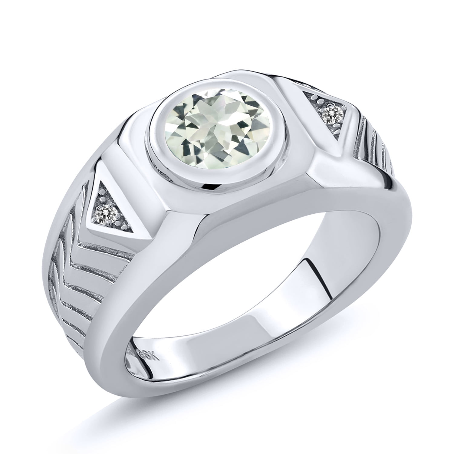 Gem Stone King 1.11 Ct Round Blue Sapphire & Black Diamond Sterling Silver Ring - 925 Silver, Gift Ready