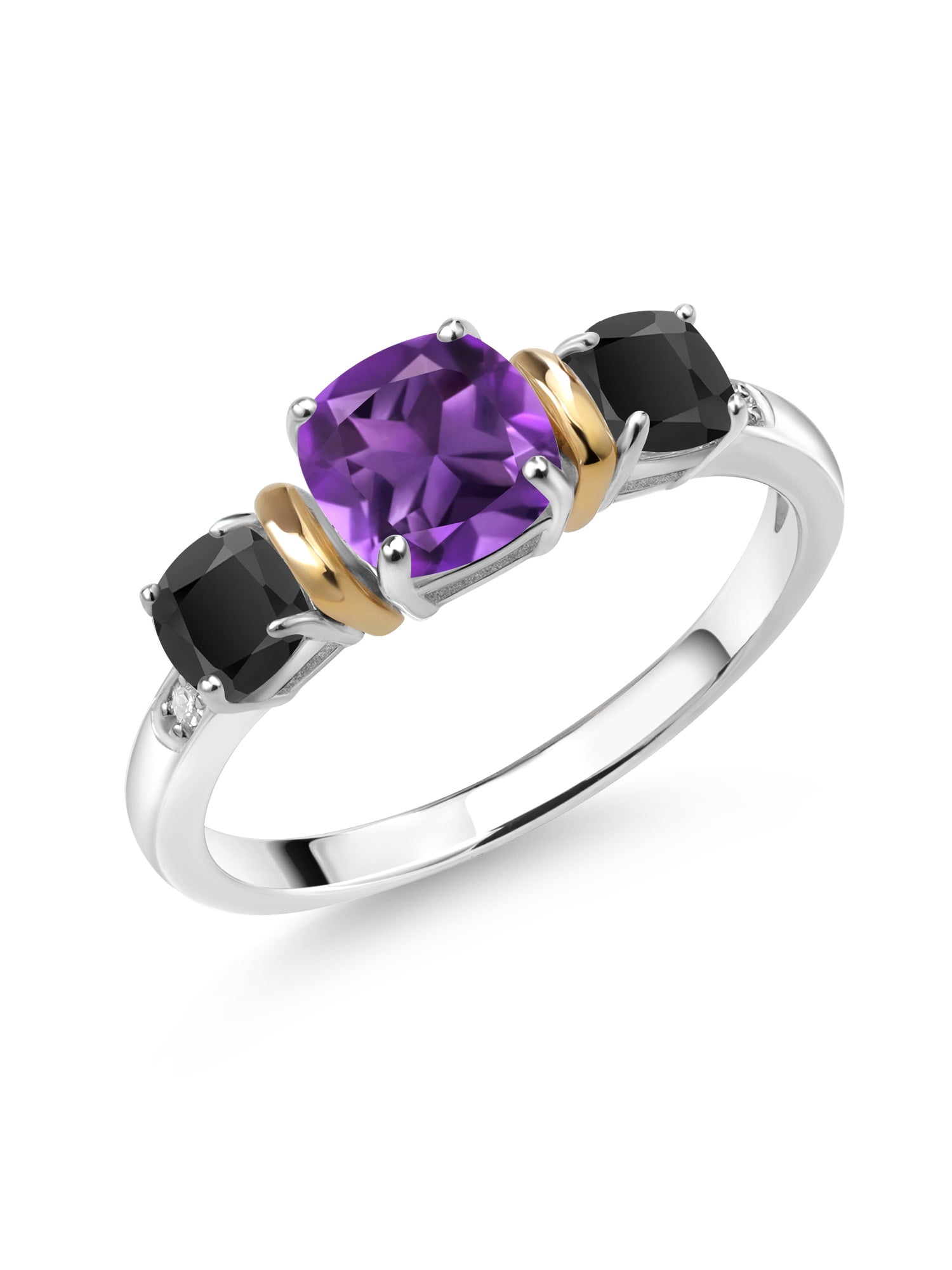 Amethyst and clearance onyx ring