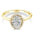 thumbnail image 1 of Gem Stone King 1.58 Cttw 10K Yellow Gold IGI Certified Diamond Halo Engagement Ring for Women | Center Oval Cut 1.5 Ct | E-F Color | VS1-VS2 Clarity | Available in Size 5 to 10, 1 of 6