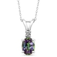thumbnail image 1 of Gem Stone King 1.64 Ct Oval Green Mystic Topaz White Diamond 925 Sterling Silver Pendant, 1 of 4
