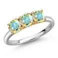 thumbnail image 1 of Gem Stone King 10K Two Tone Gold Mercury Mist Mystic Topaz Engagement Ring for Women | 1.65 Cttw | Round 5MM | Gemstone November Birthstone | Size 8, 1 of 6