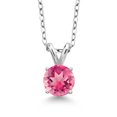 thumbnail image 1 of Gem Stone King 1.65 Ct Round Pink Mystic Topaz 925 Sterling Silver Pendant with Chain, 1 of 3