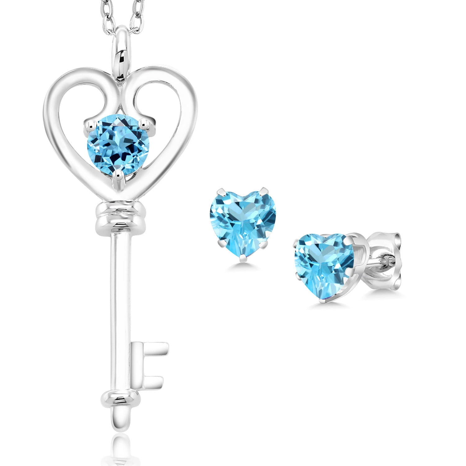 Gem Stone King 1.67 Ct Round Swiss Blue Topaz 925 Sterling Silver ...