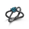 thumbnail image 1 of Gem Stone King 1.68 Ct Round London Blue Topaz 925 Sterling Silver Ring (Size 5), 1 of 4