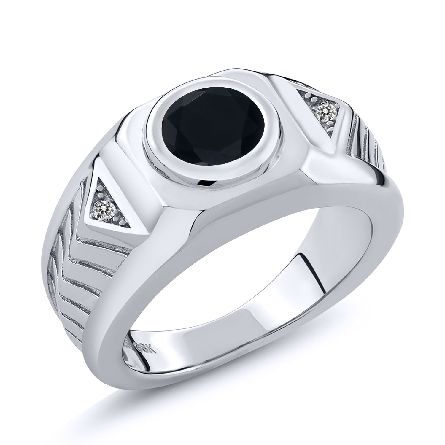 【美品】GEM STONE KING リング Silver925 #12 Gem Stone King 2.49 Ct Round Blue Sapphire White Diamond 925