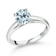thumbnail image 1 of Gem Stone King 1.70 Ct 7mm Round Sky Blue Topaz 10K White Gold Ring (Size 7), 1 of 4