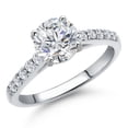 thumbnail image 1 of Gem Stone King 1.70 Cttw 10K White Gold IGI Certified Lab Grown Diamond Engagement Ring for Women | Center Round Diamond 1.50 Ct | D-E Color | VS1-VS2 Clarity | Size 9, 1 of 6