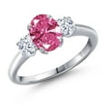 thumbnail image 1 of Gem Stone King 1.71 Ct Oval Pink Zirconia 925 Sterling Silver Ring, 1 of 6