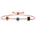 thumbnail image 1 of Gem Stone King 1.76 Ct Ecstasy Mystic Topaz London Blue Topaz 18K Rose Gold Plated Silver Bracelet for Women, 1 of 4