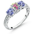 thumbnail image 1 of Gem Stone King 1.84 Ct Oval Mercury Mist Mystic Topaz Blue Tanzanite 925 Sterling Silver Ring, 1 of 6
