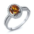 thumbnail image 1 of Gem Stone King 1.86 Ct Oval Orange Red Madeira Citrine 925 Sterling Silver Ring, 1 of 4