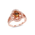 thumbnail image 1 of Gem Stone King 1.87 Ct Oval Ecstasy Mystic Topaz 18K Rose Gold Plated Silver Ring, 1 of 6
