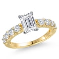 thumbnail image 1 of Gem Stone King 1.88 Cttw IGI Certified Lab Grown Diamond in 14K Two-Tone Gold  Engagement Ring for Women | Emerald Cut Center Diamond 1.00 Ct | D-E Color | VS1-VS2 Clarity, 1 of 6