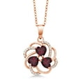thumbnail image 1 of Gem Stone King 1.99 Ct Heart Shape Red Rhodolite Garnet 18K Rose Gold Plated Silver Pendant, 1 of 4