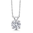 thumbnail image 1 of Gem Stone King 1 Ct Round 14K White Gold IGI Certified Lab Grown Diamond Pendant Necklace | D-E Color | VS1-VS2 Clarity | Gold Necklace for Women | 18 inch Chain, 1 of 6