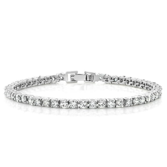 Gem Stone King 10.00 Ct Round Cut Stunning Cubic Zirconia CZ 7 inch Tennis Bracelet for Women