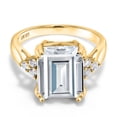 thumbnail image 1 of Gem Stone King 10.83 Ct Octagon White Zirconia 18K Yellow Gold Plated Silver Ring, 1 of 6