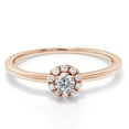 thumbnail image 1 of Gem Stone King 10K Rose Gold Lab Grown Diamond Engagement Ring for Women (0.15 Cttw, Round E-F Color, VS1-VS2 Clarity, Size 5), 1 of 5