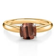 thumbnail image 1 of Gem Stone King 10K Two Tone Gold Red Tiger Eye Solitaire Engagement Ring for Women (1.00 Cttw, Gemstone, Cushion 6MM), 1 of 4