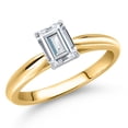 thumbnail image 1 of Gem Stone King 10K Two Tone Gold White Zirconia Engagement Ring for Women | 0.66 Cttw | Octagon 6X4MM | Gemstone Birthstone | Size 5, 1 of 6