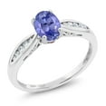thumbnail image 1 of Gem Stone King 10K White Gold 0.82 Ct Oval Blue Tanzanite and Diamond Engagement Ring, 1 of 4