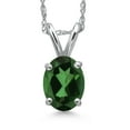 thumbnail image 1 of Gem Stone King 10K White Gold Emerald Envy Mystic Topaz Pendant Necklace for Women | 0.80 Cttw | Gemstone November Birthstone | Oval 7X5MM | With 18 inch Chain, 1 of 6