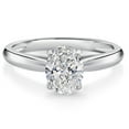 thumbnail image 1 of Gem Stone King 10K White Gold IGI Certified Lab Grown Diamond Solitaire Engagement Ring for Women | 1 Ct Oval Cut | E-F Color | VS1-VS2 Clarity | Size 7, 1 of 5