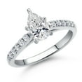 thumbnail image 1 of Gem Stone King 10K White Gold Lab Grown Diamond Engagement Ring for Women | 0.90 Cttw | Pear Shape 8X5MM | Gemstone April Birthstone | DEF Color | VVS-VS Clarity | Available in Size 5,6,7,8,9, 1 of 6