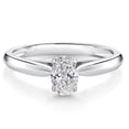 thumbnail image 1 of Gem Stone King 10K White Gold Lab Grown Diamond Solitaire Engagement Ring for Women | 0.40 Cttw | Oval 6X4MM | Gemstone Birthstone | DEF Color | VVS-VS Clarity | Available in Size 5,6,7,8,9, 1 of 4