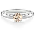thumbnail image 1 of Gem Stone King 10K White Gold Peach Morganite Solitaire Engagement Ring for Women (0.40 Cttw, Round 5MM, Available in Size 5, 6, 7, 8, 9), 1 of 4