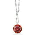 thumbnail image 1 of Gem Stone King 10K White Gold Pendant Round Red Moissanite (1.00 Cttw), 1 of 5