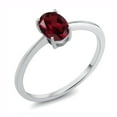 thumbnail image 1 of Gem Stone King 10K White Gold Red Rhodolite Garnet Solitaire Engagement Ring | 0.90 Cttw | Oval 7X5MM | Gemstone January Birthstone | Wedding Engagement Anniversary Promise Ring for Women | Size 10, 1 of 3