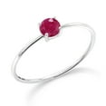 thumbnail image 1 of Gem Stone King 10K White Gold Red Ruby Engagement Ring for Women (0.35 Cttw, Round 4MM, Gemstone Birthstone, Available in Size 5, 6, 7, 8, 9), 1 of 6
